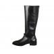 Damenstiefel mit Rei?verschluss am Hinterbein aus schwarzem Leder Absatz 3 - Verfügbare Größen:  42, 43, 44, 45, 46