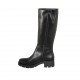 Botas para mujer con cremallera en piel negra tacon 5 - Tallas disponibles:  42, 43, 44
