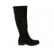 Kniehoher Damenstiefel mit hinterem Rei?verschluss aus schwarzem Wildleder Absatz 3 - Verfügbare Größen:  43, 44