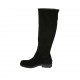 Woman's knee-high boot with back zipper in black suede heel 3