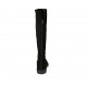 Woman's knee-high boot with back zipper in black suede heel 3