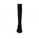 Woman's knee-high boot with back zipper in black suede heel 3