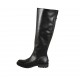 Kniehoher Damenstiefel mit hinterem Rei?verschluss aus schwarzem Leder Absatz 3 - Verfügbare Größen:  43