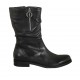 Wadenhoher Damenstiefel mit halben Reissverschlüssen aus schwarzem Leder Absatz 2 - Verfügbare Größen:  42, 43, 44, 46