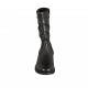 Wadenhoher Damenstiefel mit halben Reissverschlüssen aus schwarzem Leder Absatz 2 - Verfügbare Größen:  42, 43, 44, 46