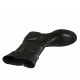 Woman's calf-high boot with half zippers in black leather heel 2