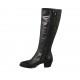 Bottes Texan pour femmes avec fermeture éclair en cuir noir talon 5 - Pointures disponibles:  33, 34, 42, 43, 44