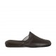 Men's slippers in dark brown leather - Available sizes:  47, 48, 49, 50, 51