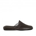 Zapatilla para hombre en piel color marron oscuro