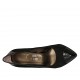 Zapato de salon para mujer en gamuza y charol negro tacon 9 - Tallas disponibles:  32, 33, 34, 42, 43, 44