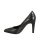 Escarpin à bout pointu en cuir noir talon 9 - Pointures disponibles:  32, 33, 34, 43, 44