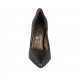 Escarpin à bout pointu en cuir noir talon 9 - Pointures disponibles:  32, 33, 34, 43, 44