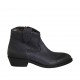 Texanische Damenstiefelette mit Reißverschluss aus blauem Leder Absatz 3 - Verfügbare Größen:  33, 34, 42, 43, 45
