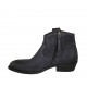 Texanische Damenstiefelette mit Reißverschluss aus blauem Leder Absatz 3 - Verfügbare Größen:  33, 34, 42, 43, 45