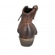 Woman's Texan ankle boot with zipper in tan brown leather heel 3 - Available sizes:  33, 43, 44