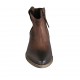 Woman's Texan ankle boot with zipper in tan brown leather heel 3