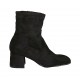 Woman's ankle boot in black elastic suede with zipper heel 5