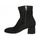 Woman's ankle boot in black elastic suede with zipper heel 5
