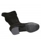 Woman's over-the-knee boot with half zipper in black suede and elastic material heel 5 - Available sizes:  34, 43, 44