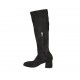 Damenstiefel mit halbem Reißverschluß aus schwarzem elastischem Stoff und Wildleder Absatz 5 - Verfügbare Größen:  32, 33, 42, 43, 44, 45