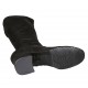 Damenstiefel mit halbem Reißverschluß aus schwarzem elastischem Stoff und Wildleder Absatz 5 - Verfügbare Größen:  32, 33, 42, 43, 44, 45