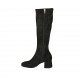 Damenstiefel mit Reißverschluß aus schwarzem elastischem Stoff und Wildleder Absatz 5 - Verfügbare Größen:  33, 42, 43, 44, 45