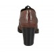 Woman's laced derby shoe in brown printed leather heel 7 - Available sizes:  32, 34, 42, 43, 44