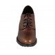 Derbyschuh mit Schnürsenkeln für Damen aus braunem bedrucktem Leder Absatz 7 - Verfügbare Größen:  32, 34, 42, 43, 44