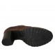 Chaussure derby pour femmes à lacets en cuir imprimé marron talon 7 - Pointures disponibles:  32, 34, 42, 43, 44