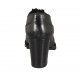Scarpa derby stringata da donna in pelle nera tacco 7 - Misure disponibili: 33, 34, 43, 44
