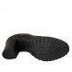 Woman's derby laced shoe in black leather heel 7
