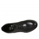 Zapato derby con cordones para mujer en piel negra tacon 7 - Tallas disponibles:  33, 34, 43, 44