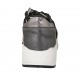 Woman's laced sports shoe with removable insole in grey and silver glittered printed suede and leather wedge heel 4