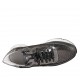 Zapato deportivo con cordones y plantilla extraible en piel y gamuza imprimida gris y plateada brillante cuña 4 - Tallas disponibles:  42, 44, 45