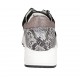Zapato deportivo con cordones y plantilla extraible para mujer en piel estampada gris y bronce y gamuza negra cuña 4 - Tallas disponibles:  42, 43, 44