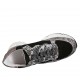 Zapato deportivo con cordones y plantilla extraible para mujer en piel estampada gris y bronce y gamuza negra cuña 4 - Tallas disponibles:  42, 43, 44