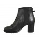 Botines para mujer en piel negra con elasticos tacon 7 - Tallas disponibles:  42, 43, 44
