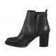 Bottines pour femmes en cuir noir avec fermeture éclair talon 7 - Pointures disponibles:  42, 43, 44