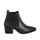 Bottines à bout pointu pour femmes avec elastiques en cuir noir talon 5 - Pointures disponibles:  33, 42, 43, 44, 45