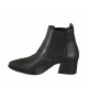 Woman's pointy ankle boot with elastic bands in black leather heel 5 - Available sizes:  33, 42, 43, 44, 45