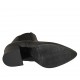 Woman's pointy ankle boot with elastic bands in black leather heel 5