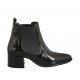 Bottines à bout pointu pour femmes avec elastiques en cuir verni noir talon 5 - Pointures disponibles:  42, 43, 44, 45