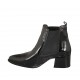 Botines a punta para mujer con elasticos en charol negro tacon 5 - Tallas disponibles:  42, 43, 44, 45