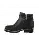 Bottines pour femmes en cuir noir avec boucle et fermeture éclair talon 3 - Pointures disponibles:  32, 33, 34, 42, 43, 44