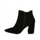 Botines puntiagudos para mujer con cremallera en gamuza negra tacon cuadrado 8 - Tallas disponibles:  32, 33, 42, 43, 45