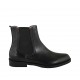 Woman's ankle boot with two elastic bands in black leather heel 3