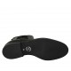 Botines para mujer con dos elasticos en piel negra tacon 3 - Tallas disponibles:  32, 33, 42, 43, 44, 45