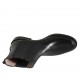 Woman's ankle boot with two elastic bands in black leather heel 3