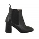 Stivaletto da donna in pelle nera con doppi elastici tacco 7 - Misure disponibili: 33, 42, 43, 44, 45