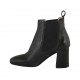 Botines para mujer en piel negra con dos elasticos tacon 7 - Tallas disponibles:  33, 42, 43, 44, 45